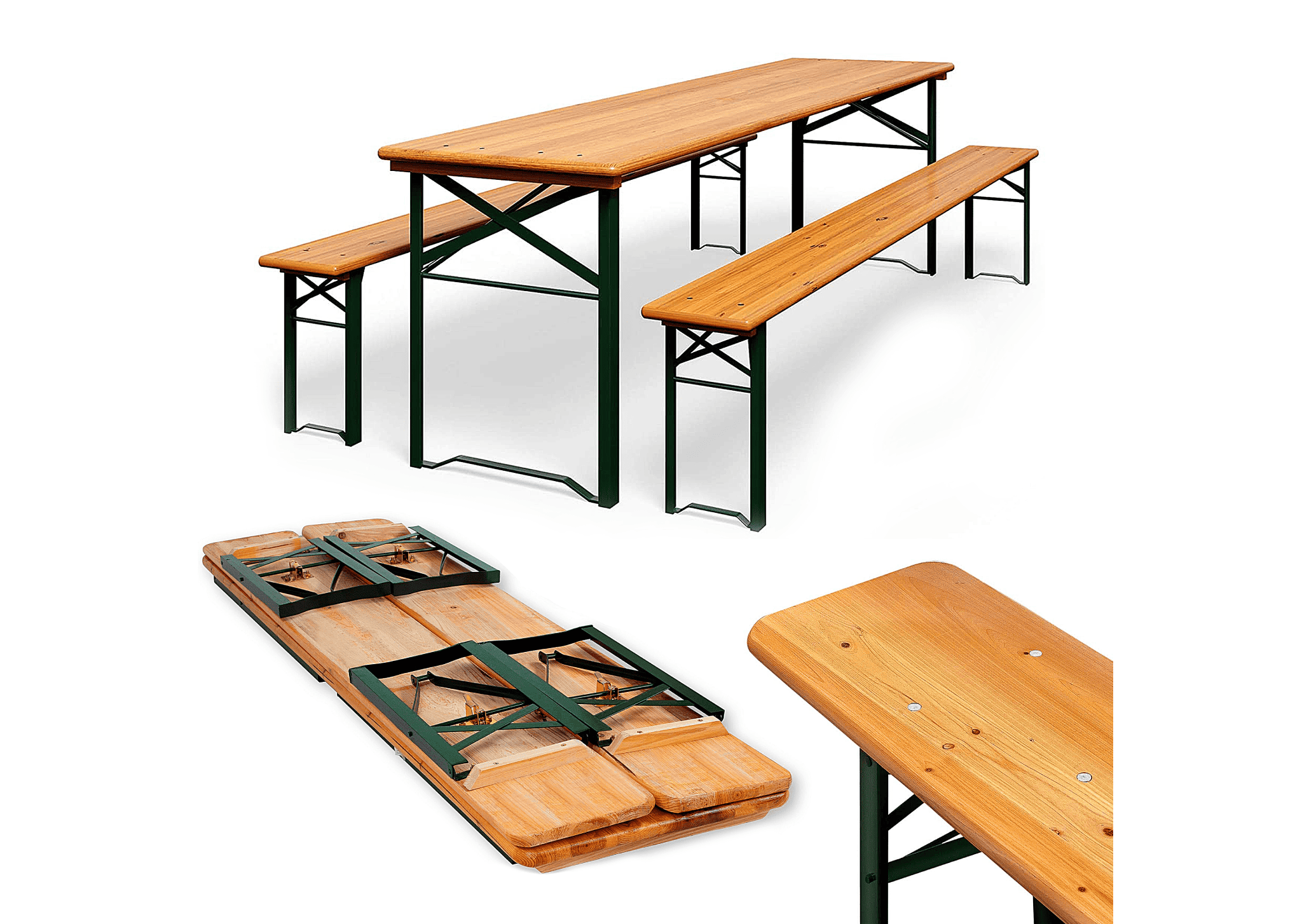 Bierzeltgarnitur (1xTisch 220x50cm & 2xBänke 220x25cm)