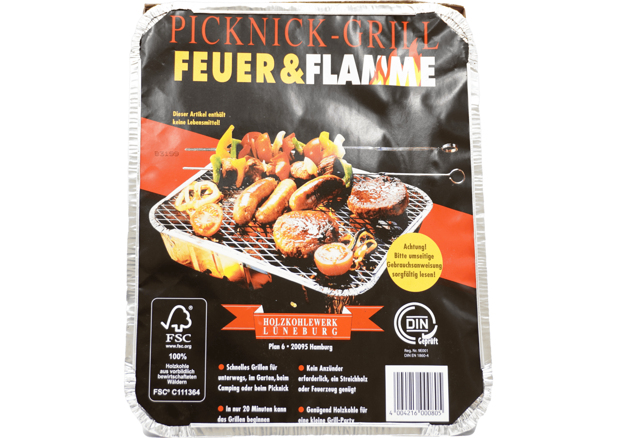 Feuer & Flamme Einweg Picknick-Grill