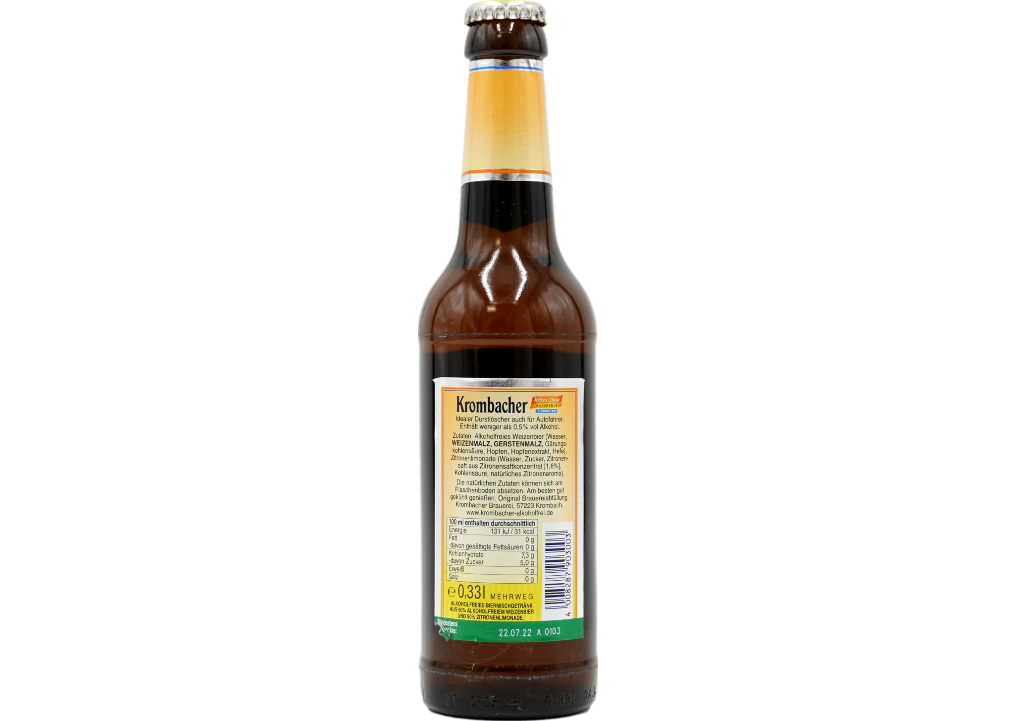 Krombacher_Weizen_Zitrone_alkoholfrei_naturtrueb_B43846_1_x_33l_Glas_4_6er_1